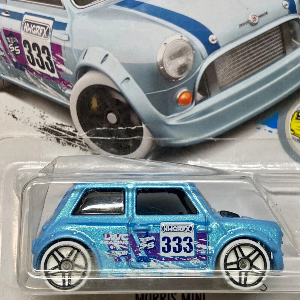 Hot Wheels Mini Morris 231/365 Light Blue HW Snow Stormers 2/5 Die-cast 1:64 Car